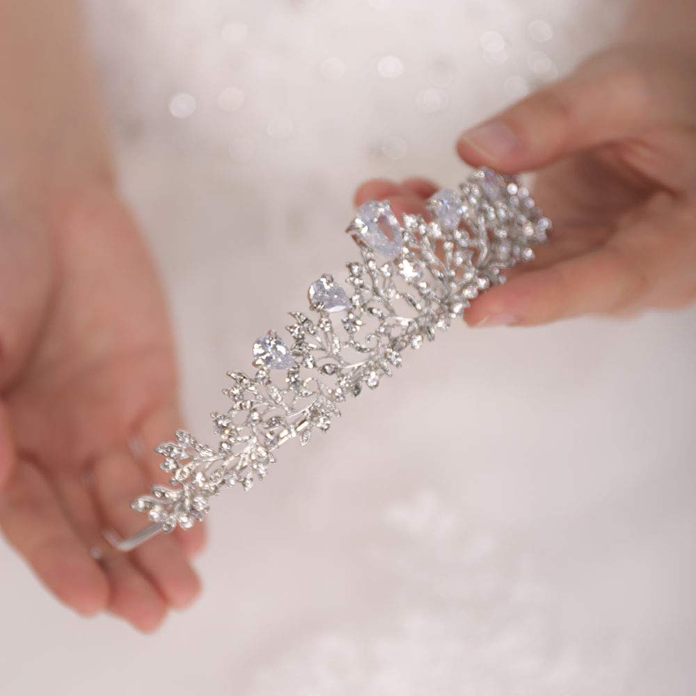 GownLink Full Bridal Set of Five Gown Veil Crown Gloves for Christian & Catholic bride Combo-GF042