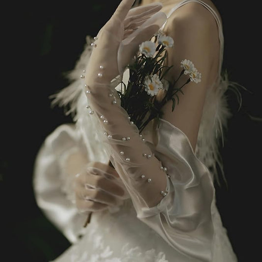 GownLink Long Gloves For Christian & Catholic Wedding GAGM054