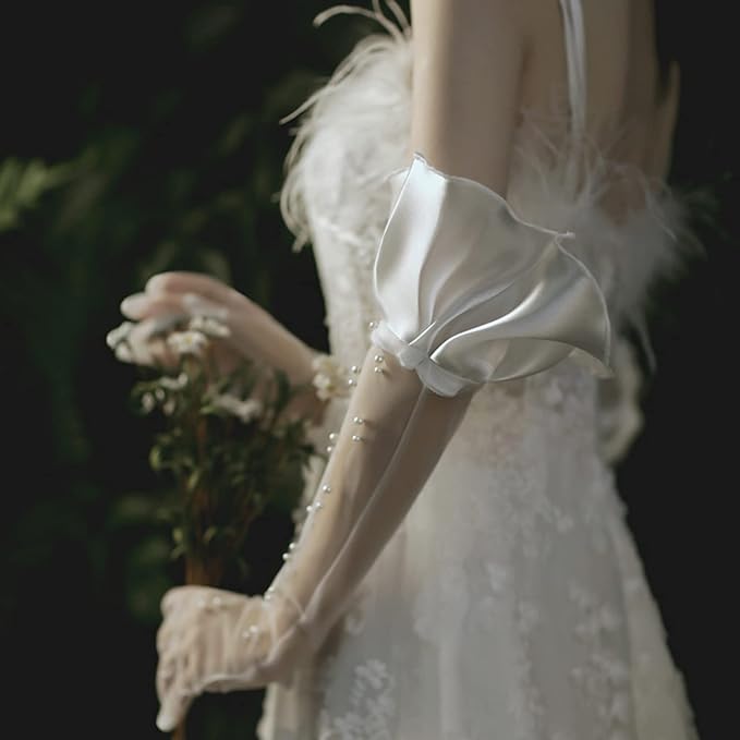 GownLink Long Gloves For Christian & Catholic Wedding GAGM054