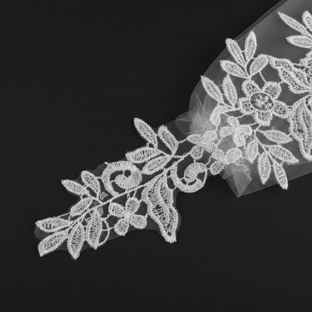 Pair of Lace Bridal Gloves laid flat — GownLink COPY