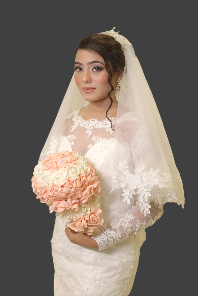 GownLink's Majestic Harmony Elegant Bridal Bouquet with Yellow and Purple Flowers B132