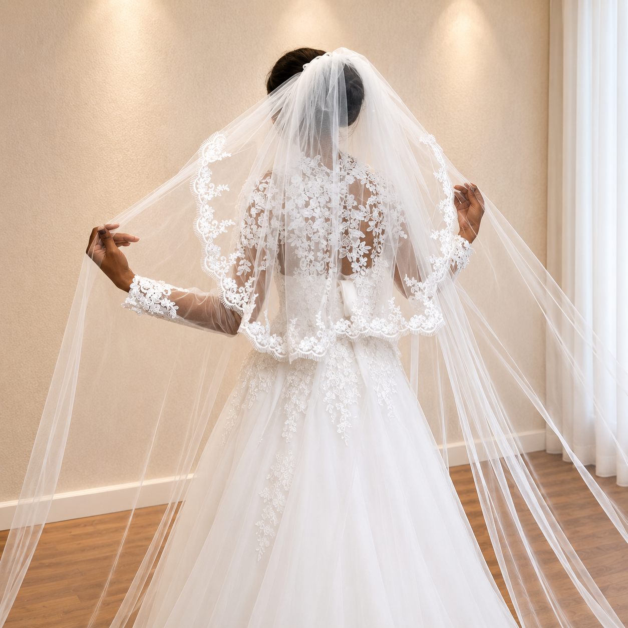 Detail of veil fabric and texture — GownLink GLVL-23