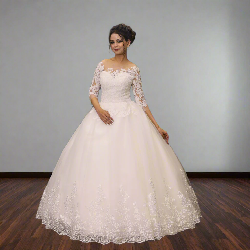 White Christain Wedding Gown in Goa