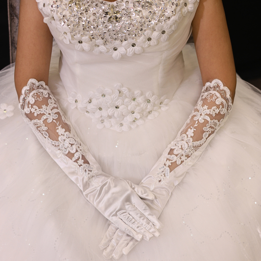 White Christian wedding gloves in Shillong