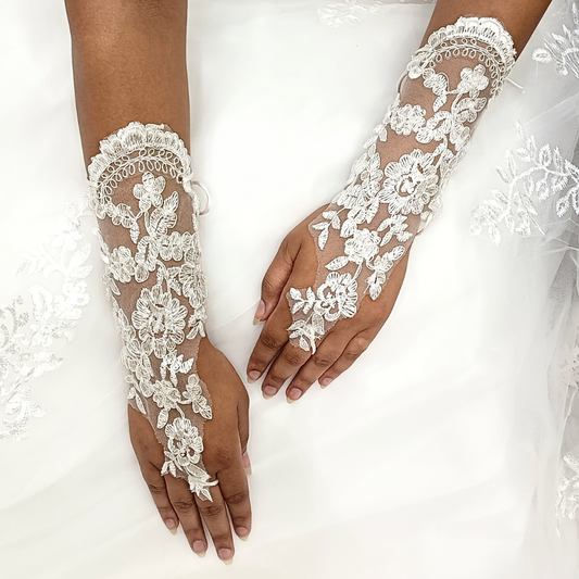Church ceremony bridal gloves in Uttarakhand