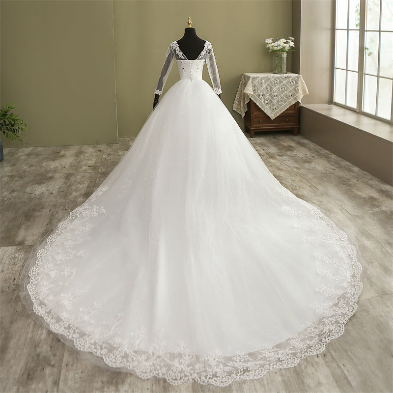 wedding gowns with long trail Fatehpur