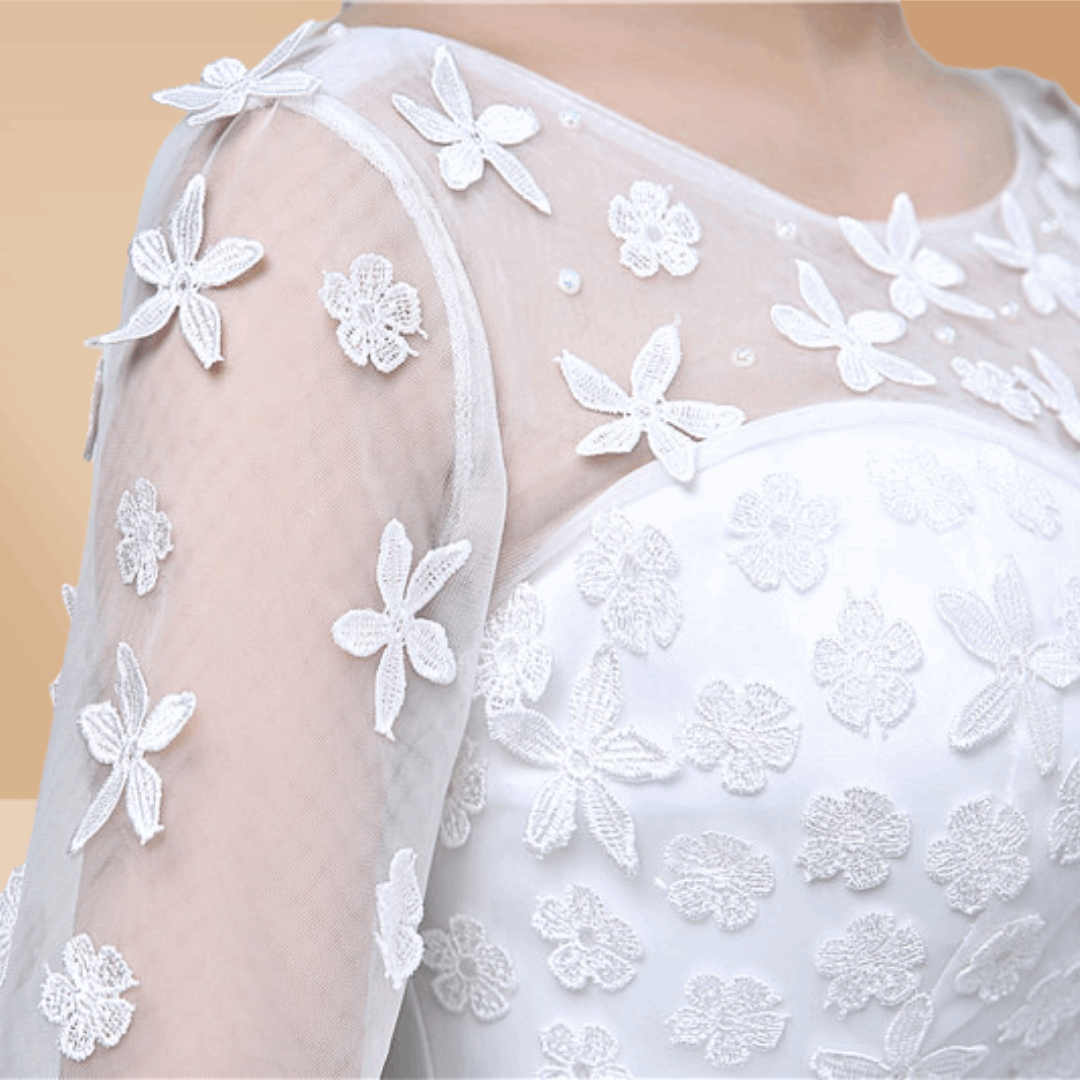 Graceful bridal ball dress with a dramatic train