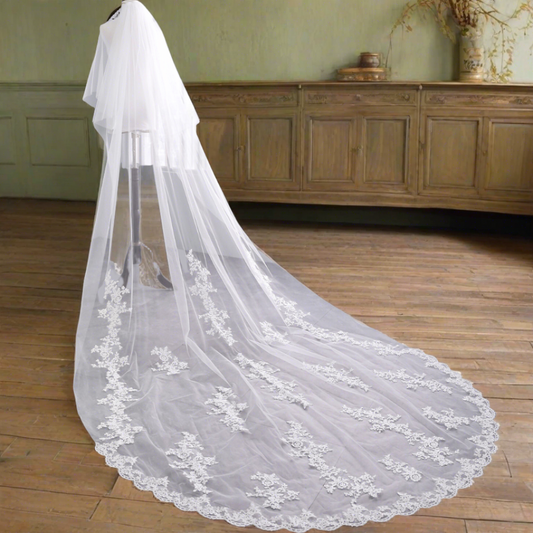 "Timeless Commitment Christian and Catholic White Lace Wedding Veil for Lasting Bonds." Morbi