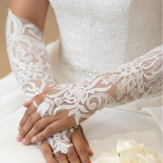 GownLink's Anointed Elegance of Faith Christian & Catholic Elbow Length Bridal Gloves G23