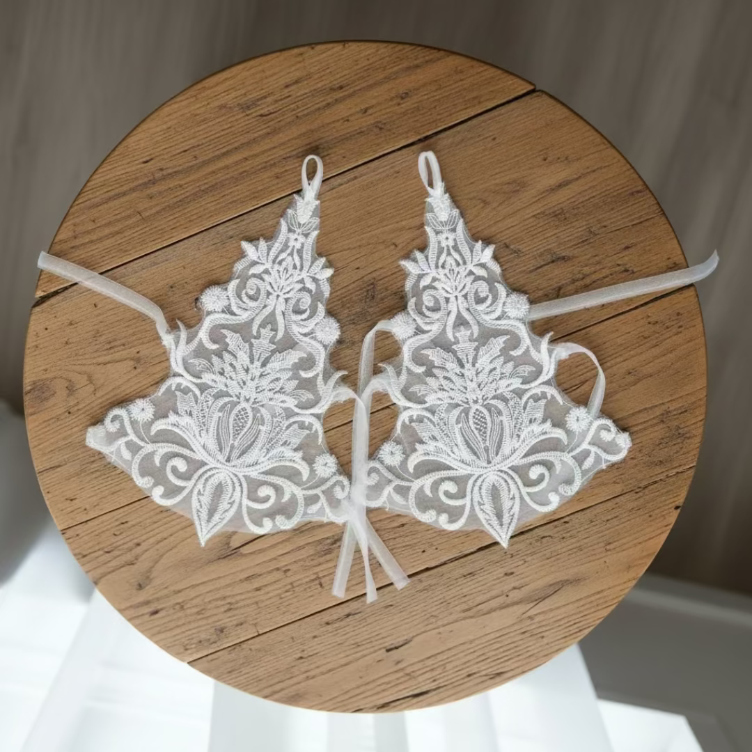 Pair of Bridal Gloves laid flat — GownLink G23