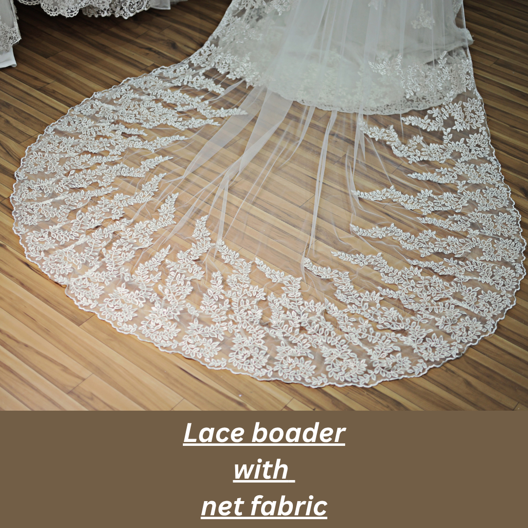 GownLink sparkle Bridal 3.5m Veil with Front-Face Layer and Comb for Christian & Catholic Weddings GLVD30S