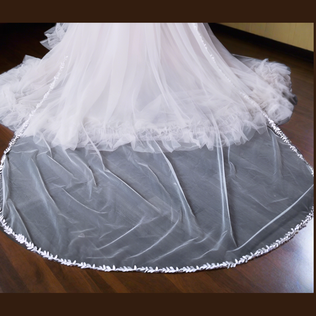GownLink's Cathedral Bridal Long Veil 3.5 Meters Christian & Catholic Weddings GLVLB2