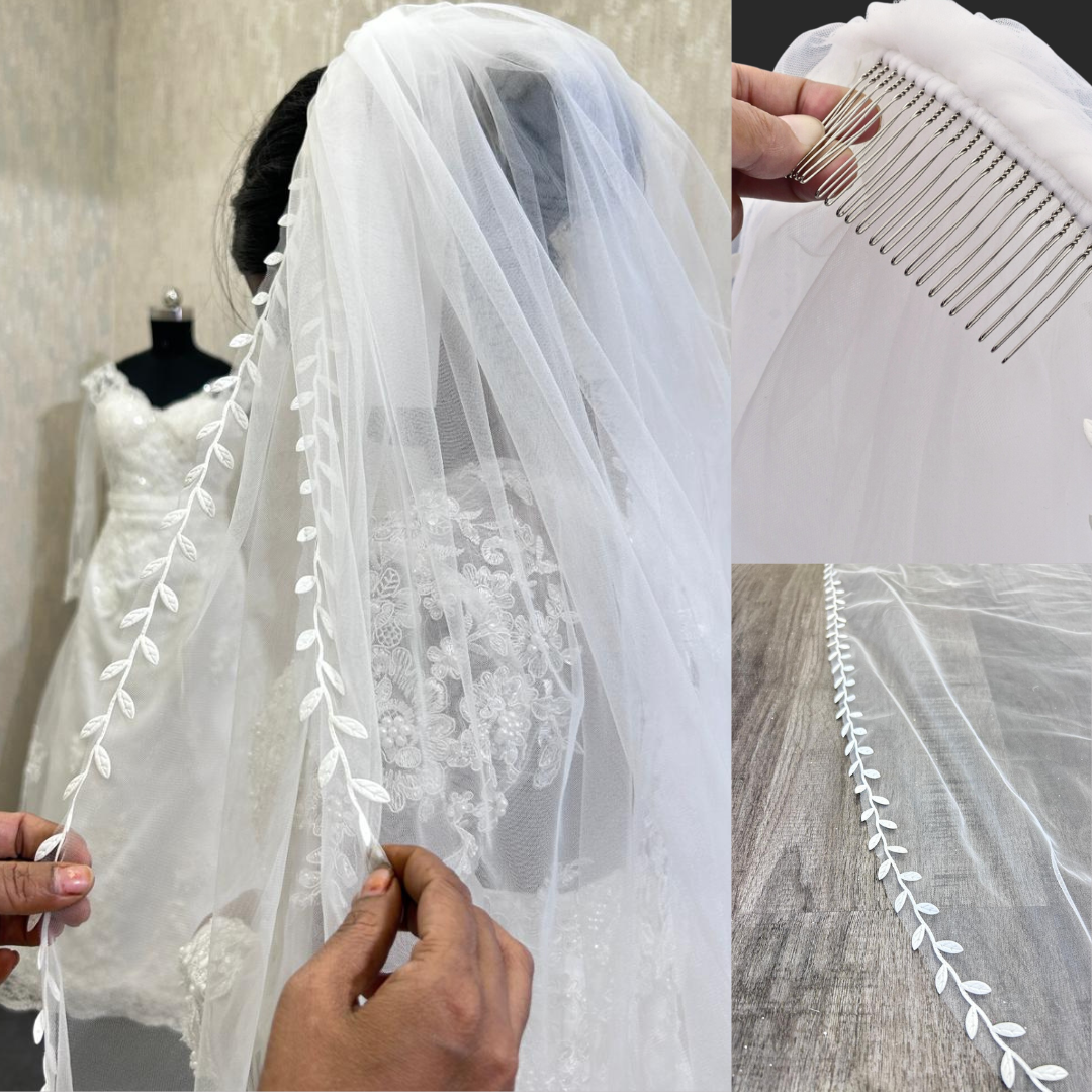GownLink's Cathedral Bridal Long Veil 3.5 Meters Christian & Catholic Weddings GLVLB2