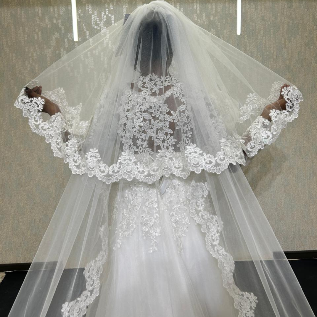 GownLink's 3.5 Meters Long Bridal Veil Cathedral Christian & Catholic Wedding GLV1800W