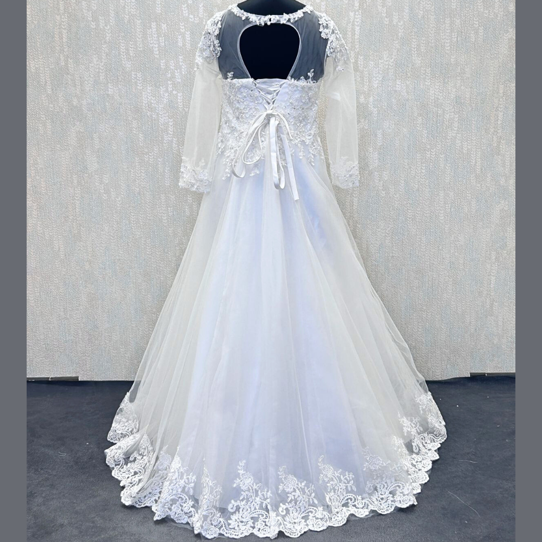 White church wedding gown A-line in Telangana