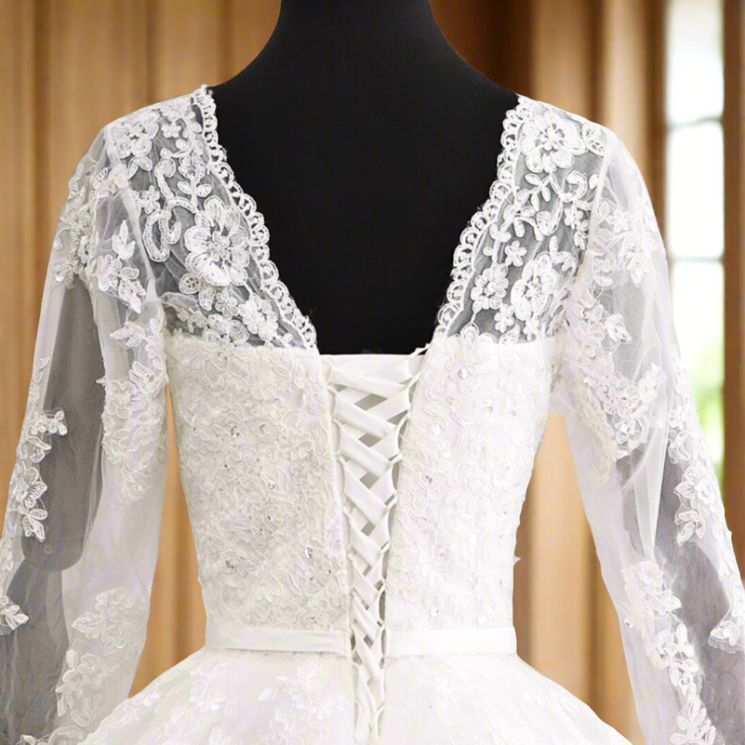 Modest Catholic Wedding Dress with High Neck Mandla