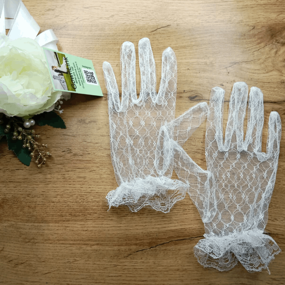 women's elegant bridal glamour short lace Glove Noida India
