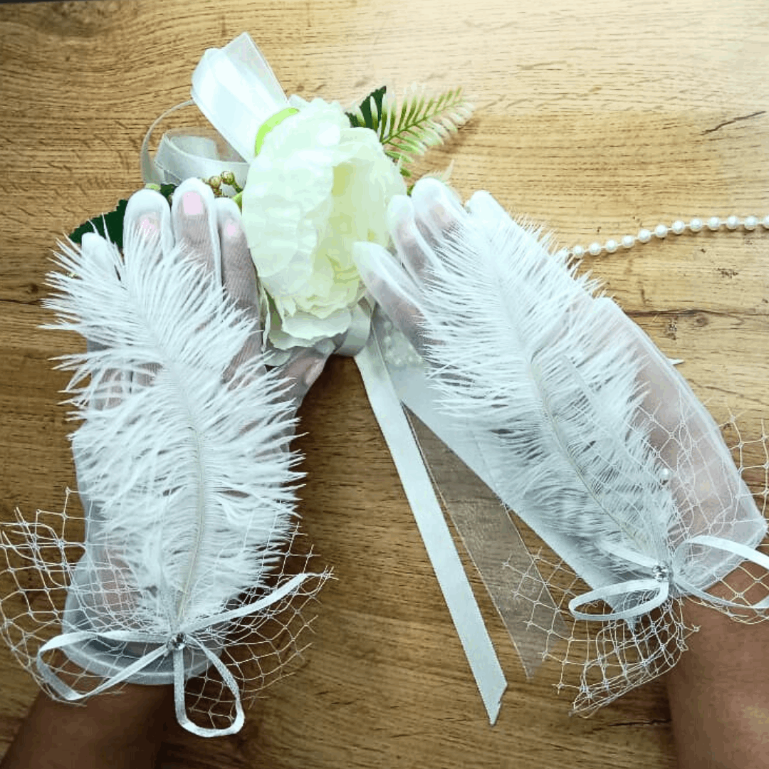 White Short Glove for Wedding Gurugram India