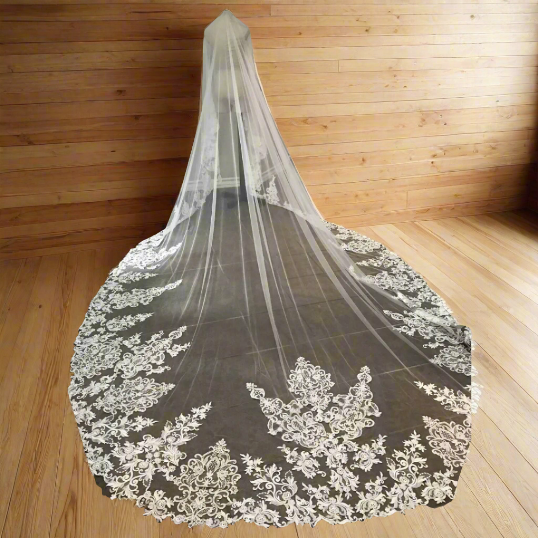 White long bridal veil