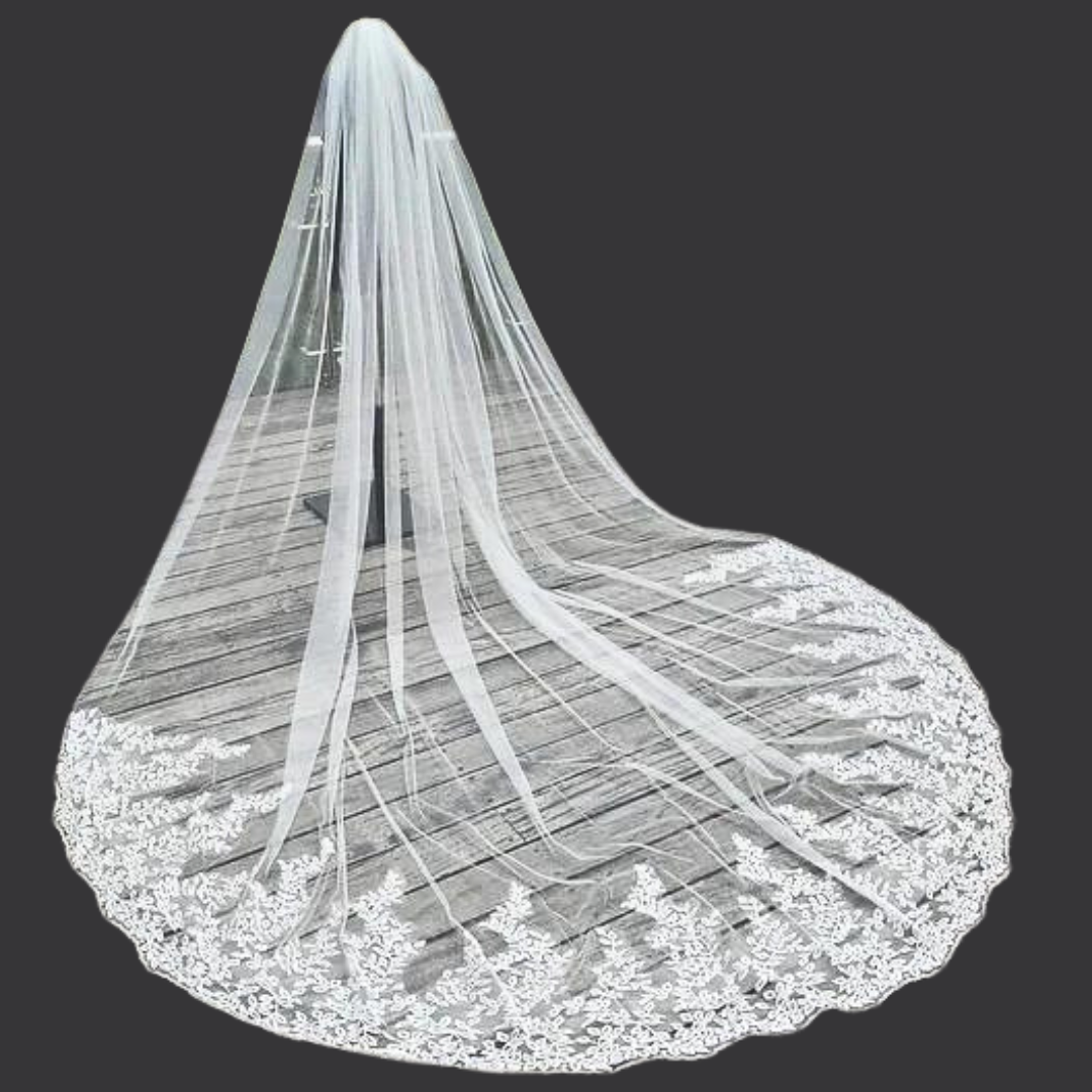 GownLink Cathedral Bridal Veil with Front-Face Layer and Comb for Christian & Catholic Weddings GLVD30