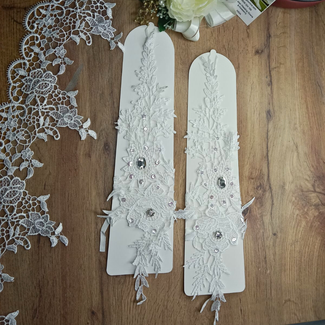 White lace gloves for weddings Deori