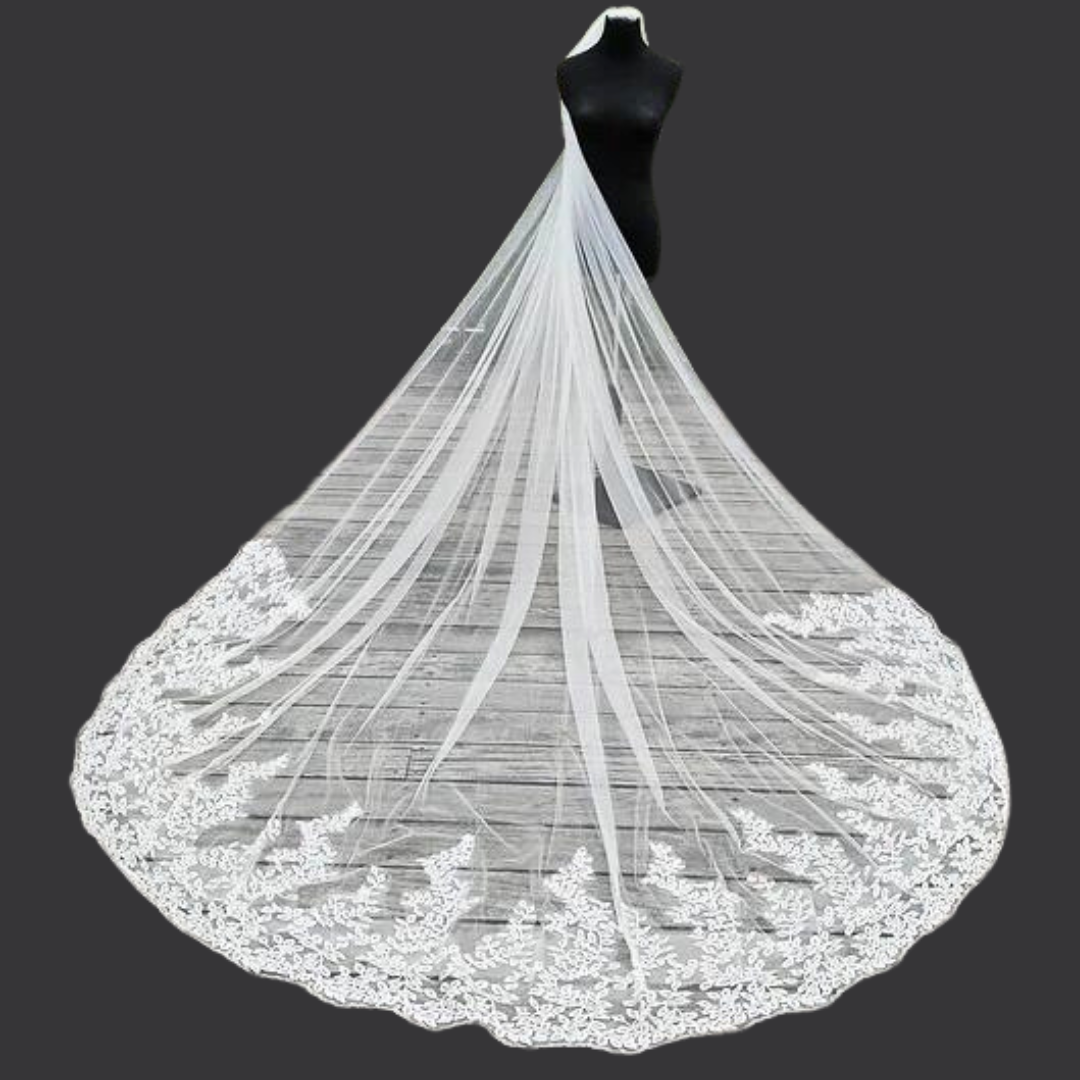 GownLink Cathedral Bridal Veil with Front-Face Layer and Comb for Christian & Catholic Weddings GLVD30