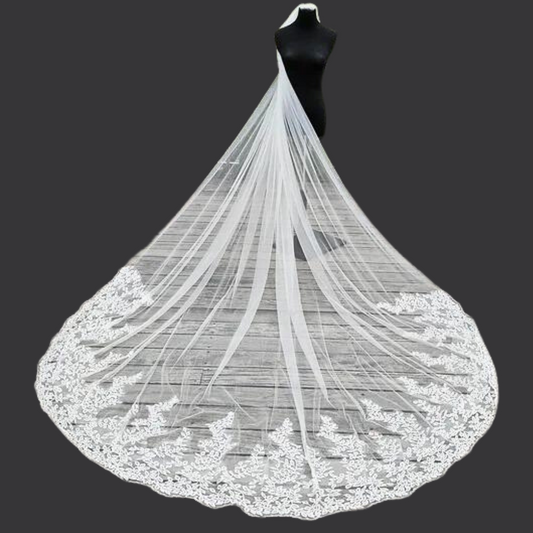 GownLink Cathedral Bridal Veil with Front-Face Layer and Comb for Christian & Catholic Weddings GLVD30