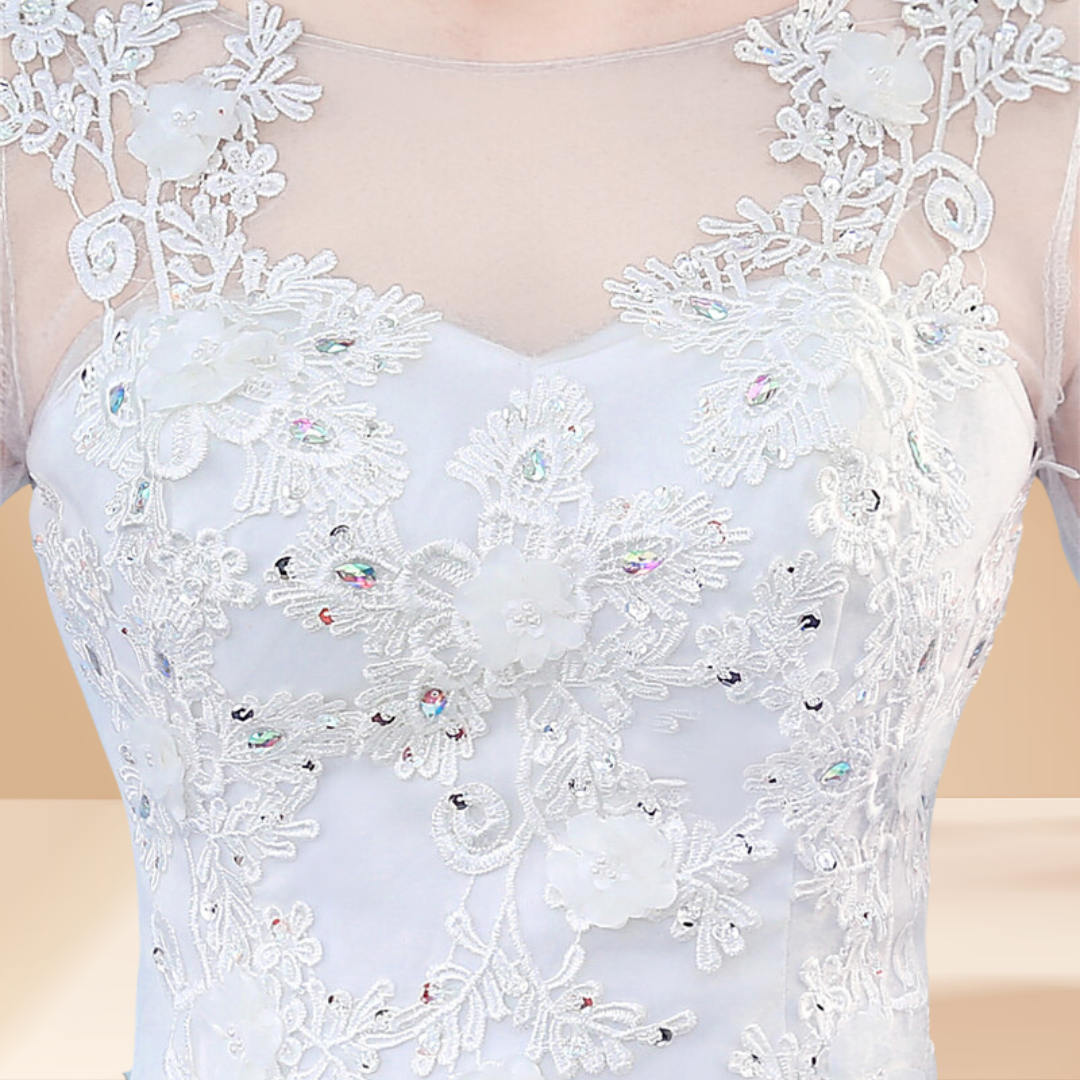 GownLink white bridal ball Gown for Christian & Catholic Wedding GLZ806