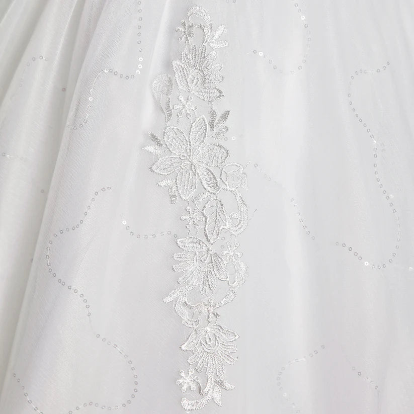 GownLink Full Bridal Set of Five Gown Veil Crown Gloves for Christian & Catholic bride Combo-GF042