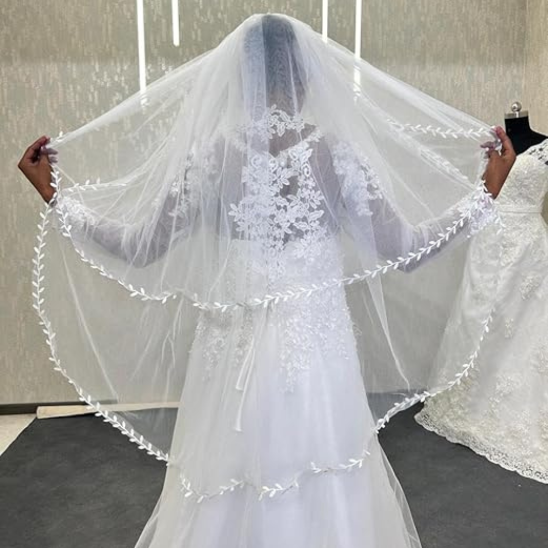 GownLink's Bridal Short Veil for Christian & Catholic Weddings GLVLB1