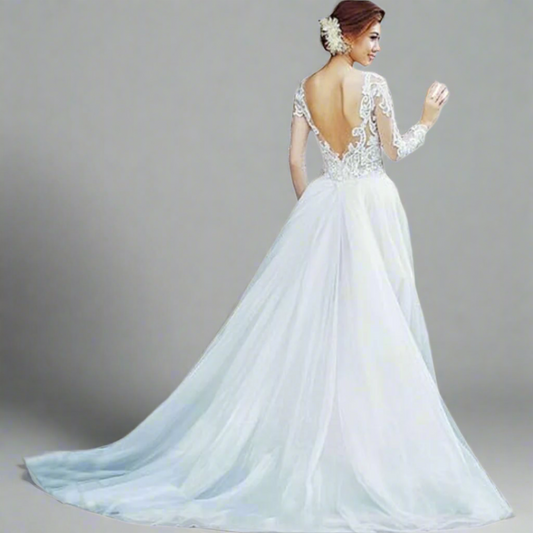 Gowlink,s Wedding Detachable Train Long Skirt