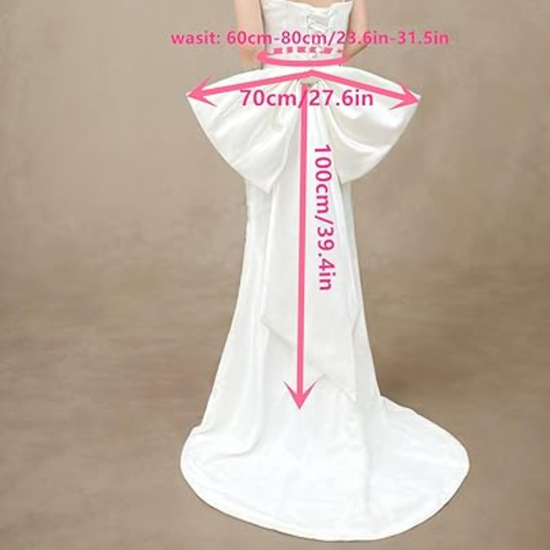 GownLink,s Big Bow with Adjustable Waistband for Wedding Dresses with Long Tails