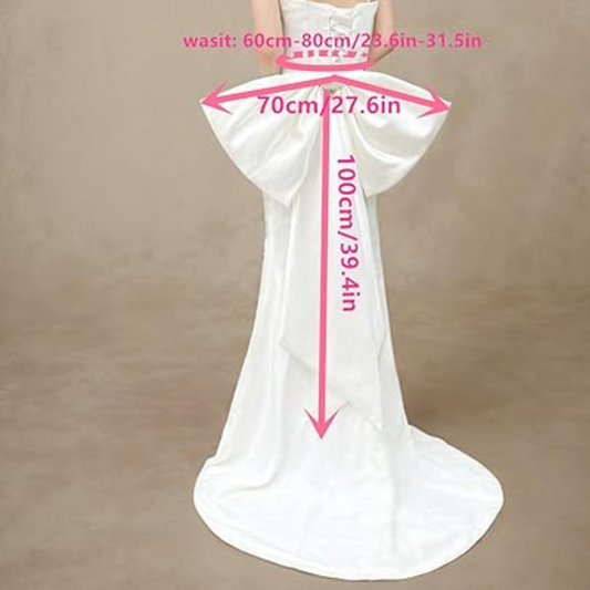 GownLink,s Big Bow with Adjustable Waistband for Wedding Dresses with Long Tails
