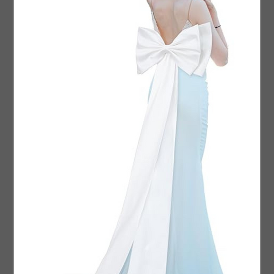 GownLink,s Chuarry Extra Long 67" Satin Big Bow Detachable Train Removable Sweep Train Waist Sash Belt for Bride Formal Wedding Dress