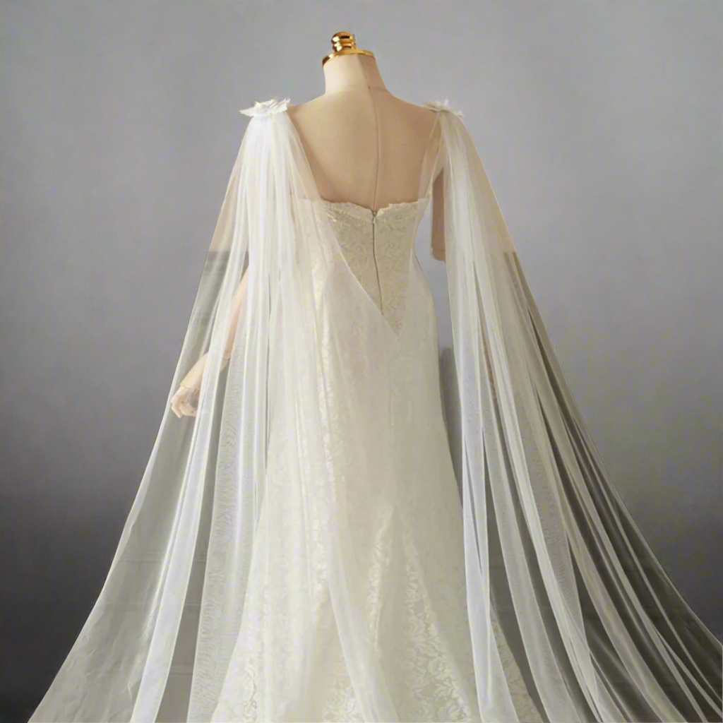 GownLink New Arrival White Wedding Veils Cape Wedding accessories marriage complementors