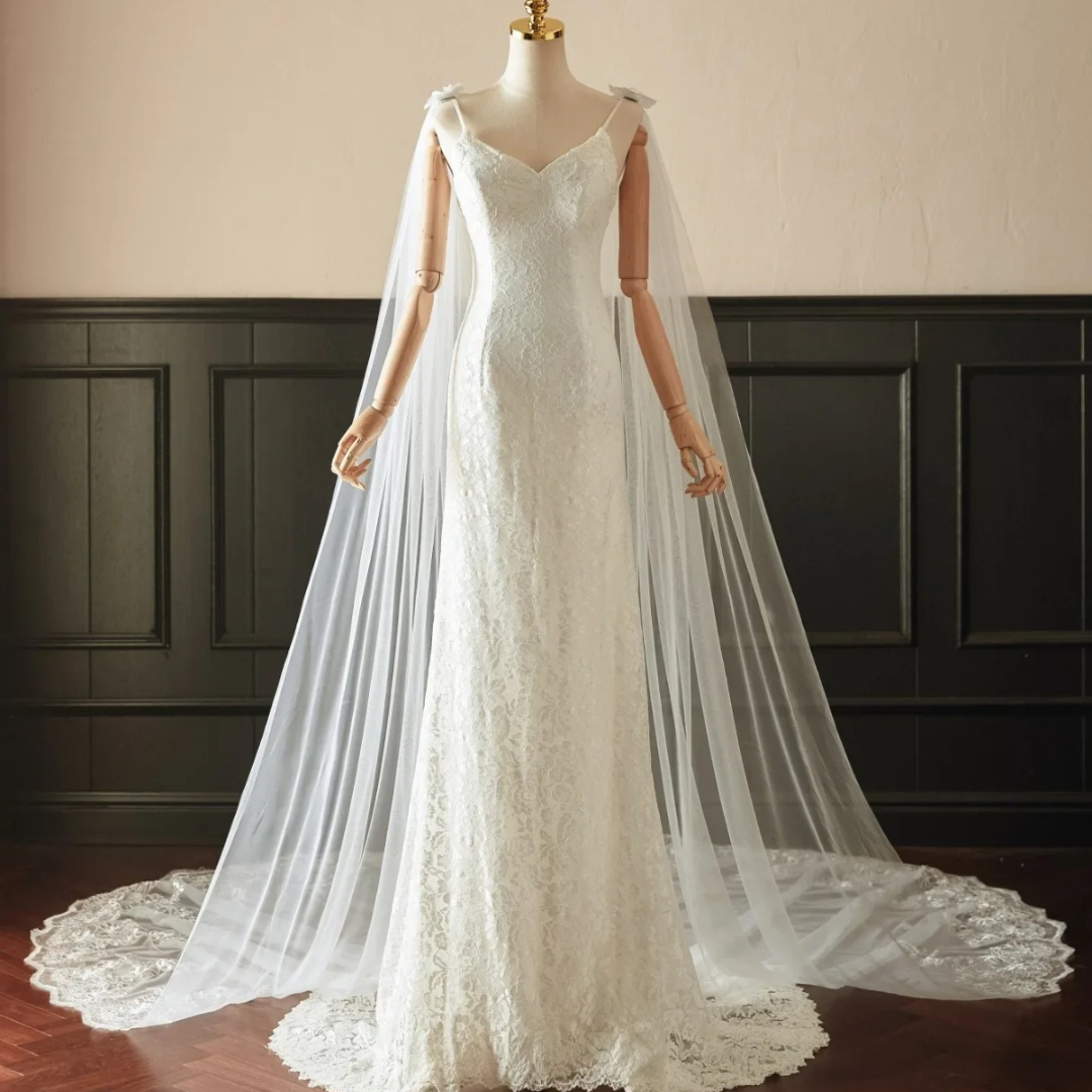 GownLink New Arrival White Wedding Veils Cape Wedding accessories marriage complementors