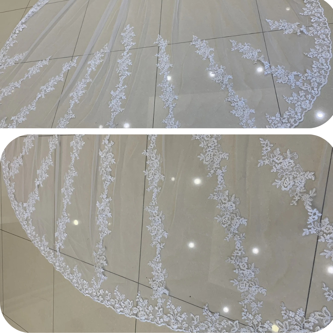 GownLink Bridal Long Veil Comb for Christian & Catholic Weddings GLVL-25