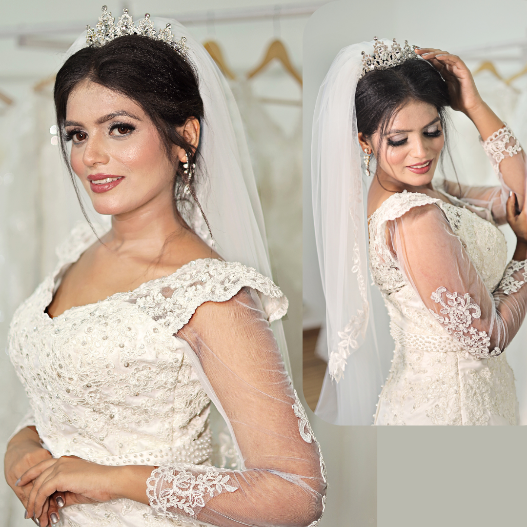 GownLink Christian and Catholic Weddings A Line Gown With Sleeves GLGT4ALine