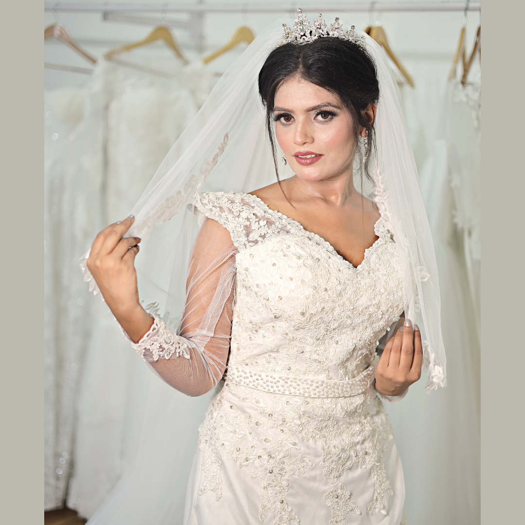 GownLink Christian and Catholic Weddings A Line Gown With Sleeves GLGT4ALine