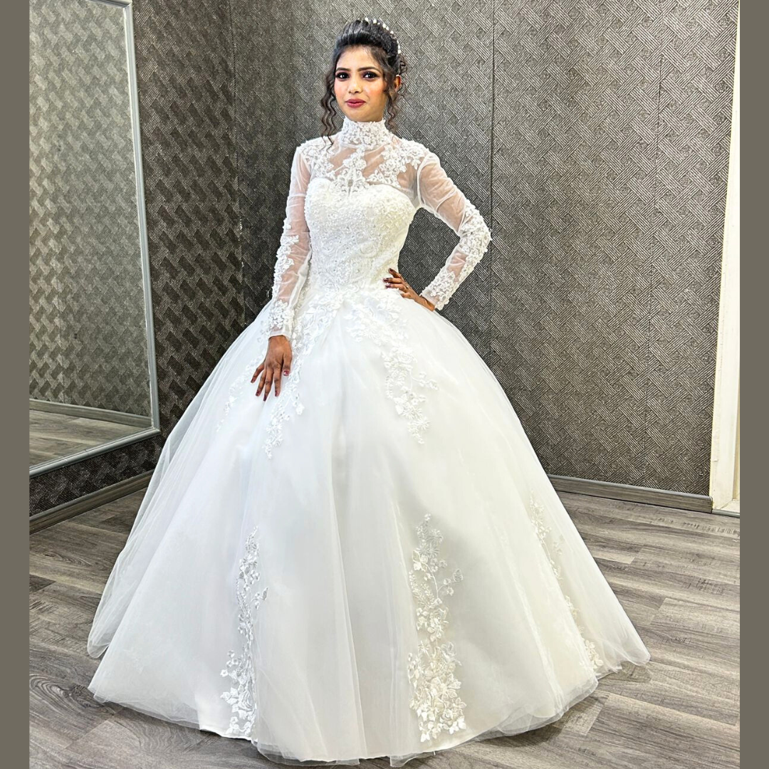 GownLink White Christian Wedding Princess Gown GLHL2311