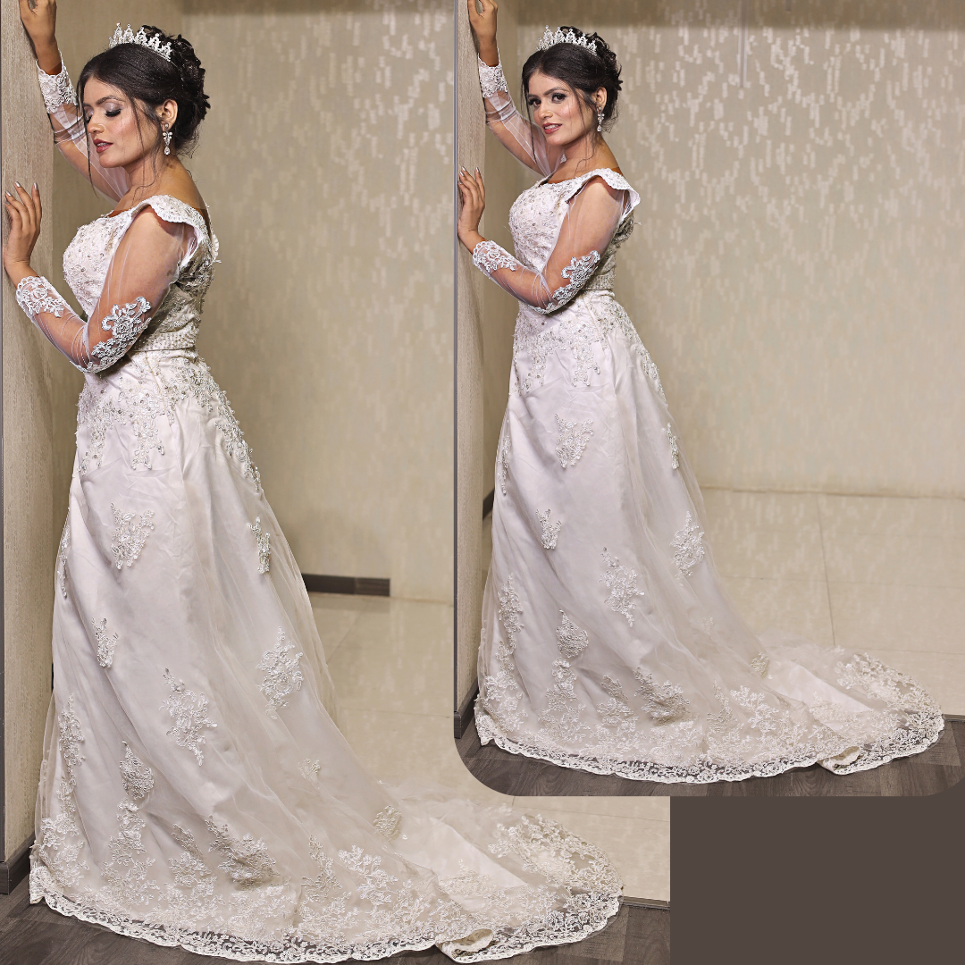 GownLink Christian and Catholic Weddings A Line Gown With Sleeves GLGT4ALine