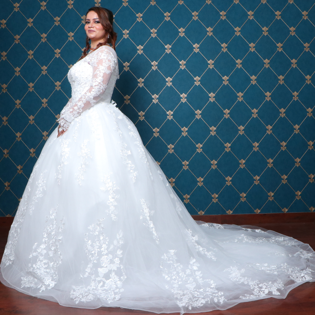 GownLink Bridal Train Gown for Christian and Catholic Weddings GLGT028