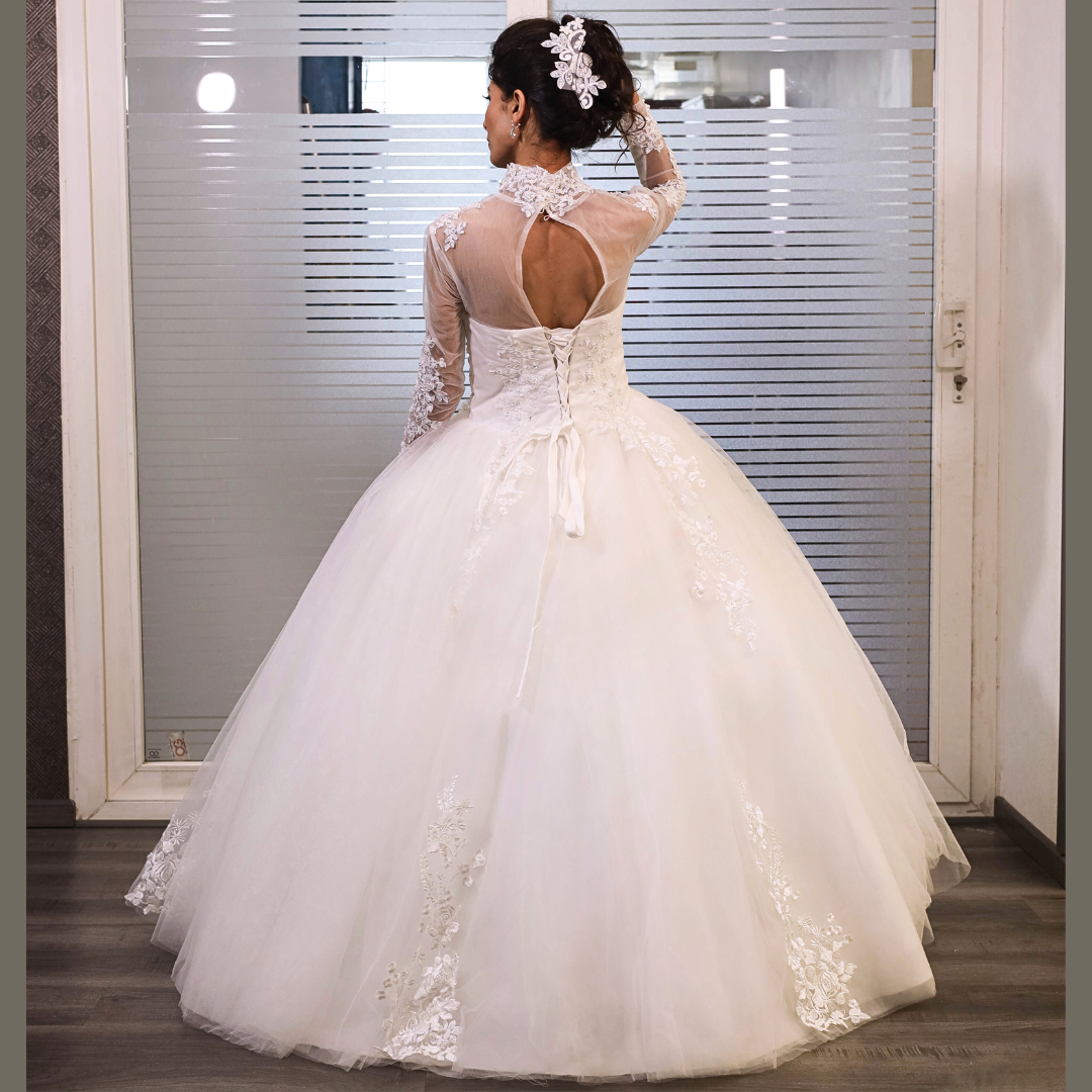 GownLink White Christian Wedding Princess Gown GLHL2311