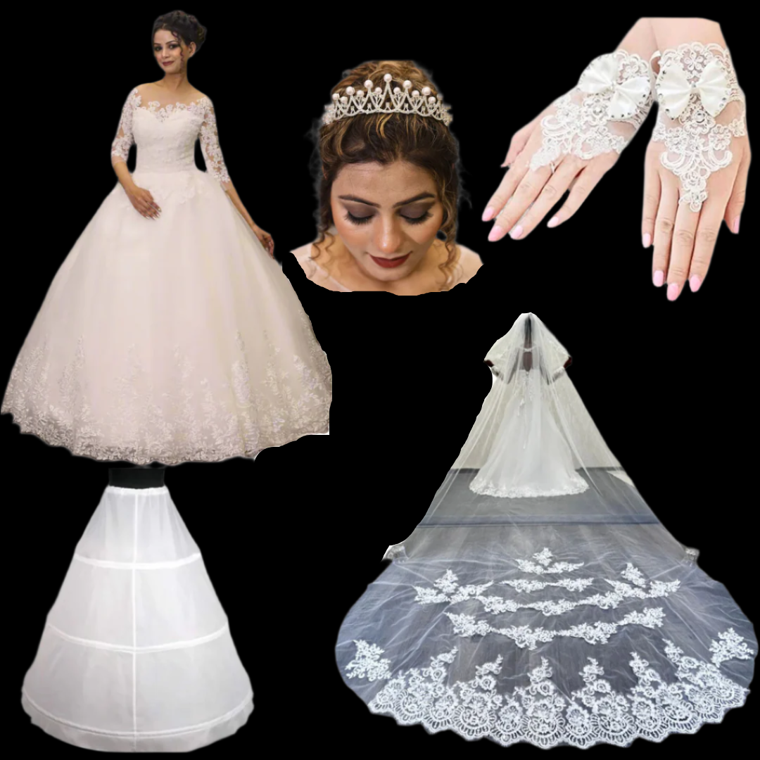 GownLink White wedding gown Exquisite Combo Set of 5-Combo-D30