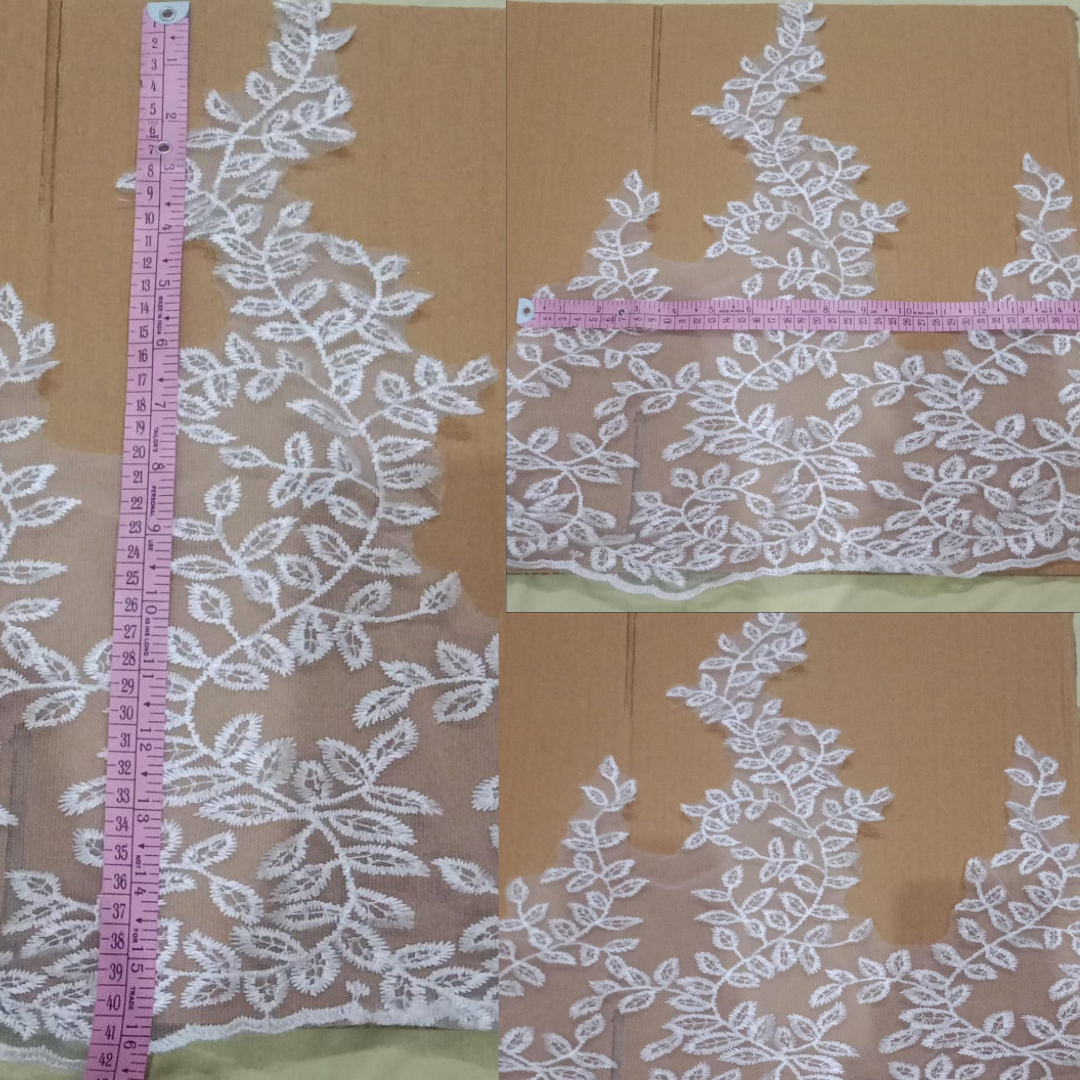 GownLink - White Lace Border for Wedding Gown-D30