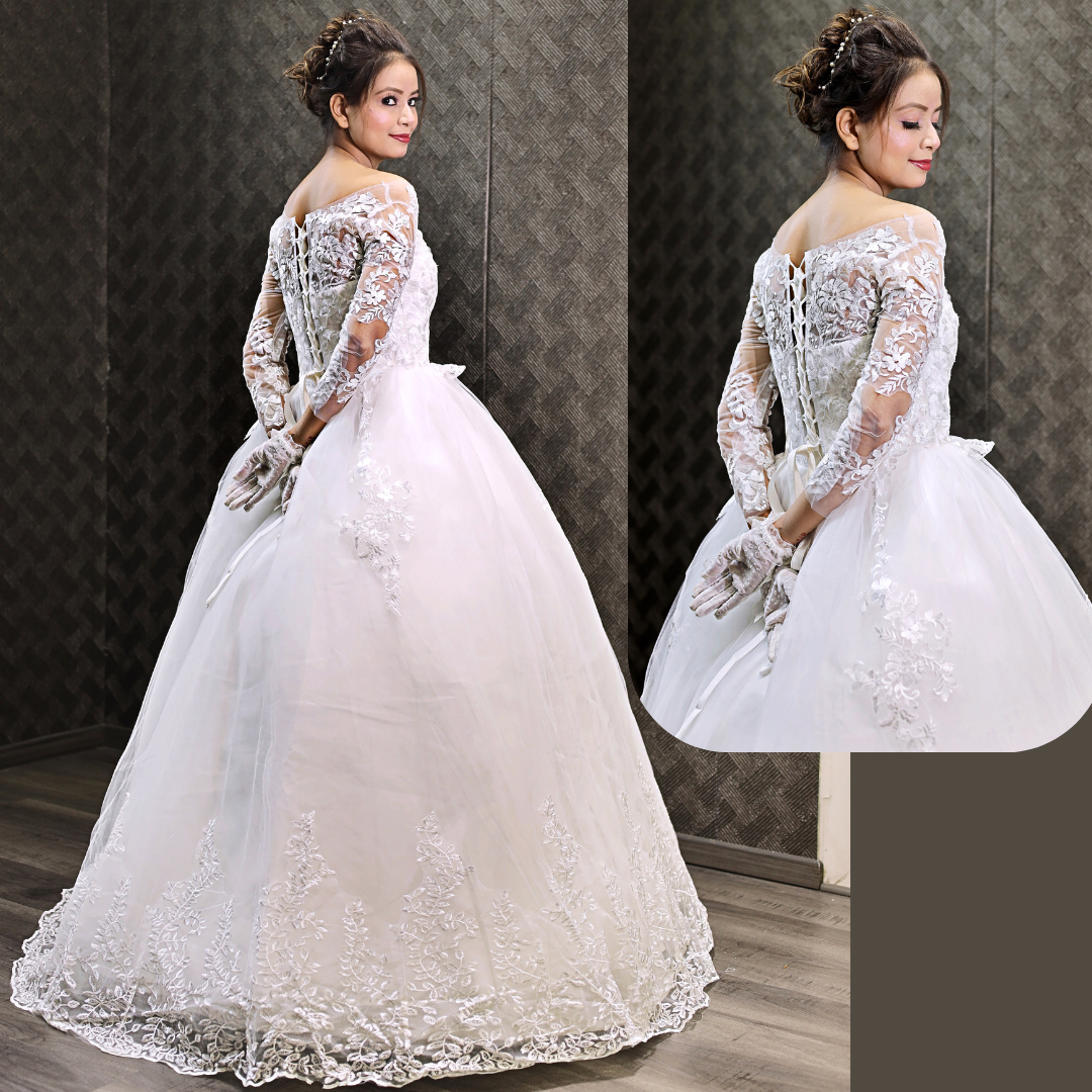 GownLink White Christian and Catholic Wedding Gown GLTD50B