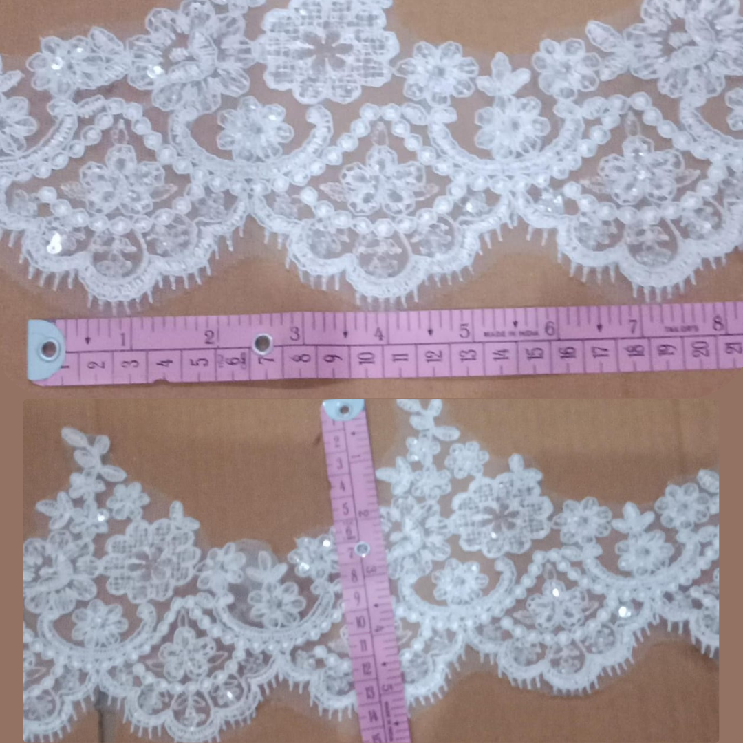 GownLink White Lace Graceful Lace Border Wedding Gown-GLVHL02 Lace