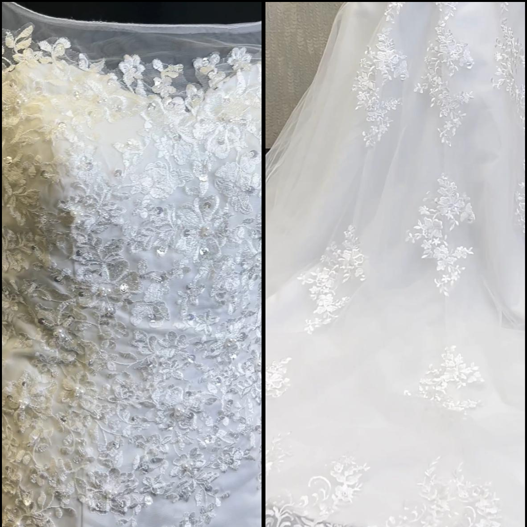 GownLink Bridal Mermaid Gown White Color with Sleeves 330XFM