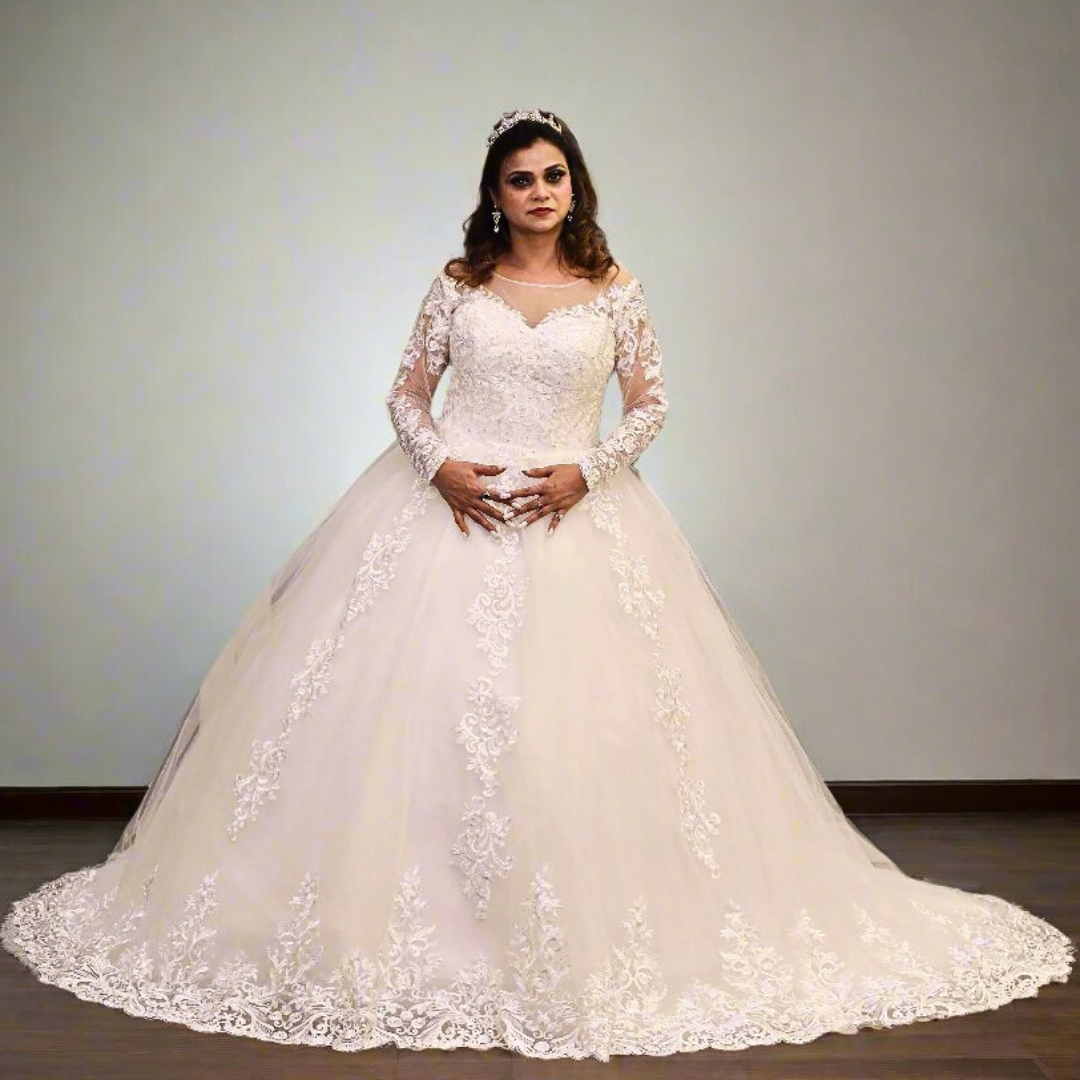 GownLink Christian & Catholic Wedding trail gown GLGT042