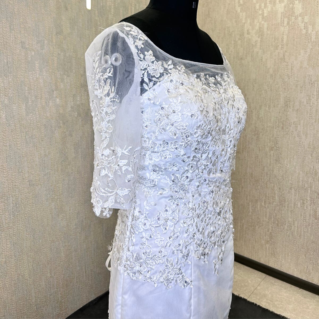 GownLink Bridal Mermaid Gown White Color with Sleeves 330XFM
